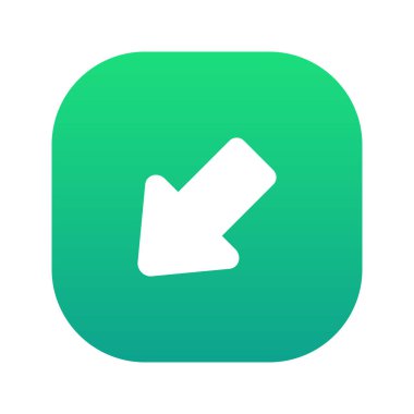 Illustration vector graphic icon of Down Left Arrow 1. Gradient Style Icon. Vector illustration isolated on white background. Perfect for website or application design.