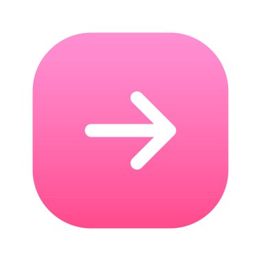 Sağ Ok 5 'in görsel vektör grafik simgesi. Gradyan Biçim Simgesi. Beyaz arkaplanda vektör çizimi izole edildi. Web sitesi veya uygulama tasarımı için mükemmel.