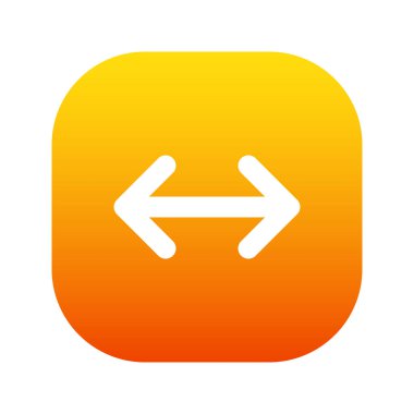 İki Yön Yatay Ok 1 'in görsel vektör ikonu. Gradyan Biçim Simgesi. Beyaz arkaplanda vektör çizimi izole edildi. Web sitesi veya uygulama tasarımı için mükemmel.