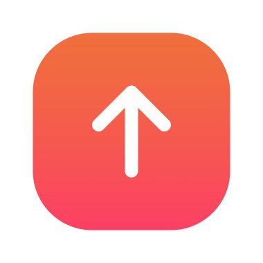 Yukarı Ok 5 'in görsel vektör grafik simgesi. Gradyan Biçim Simgesi. Beyaz arkaplanda vektör çizimi izole edildi. Web sitesi veya uygulama tasarımı için mükemmel.