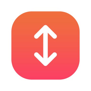 İki Yön Dikey Ok 1 'in illüstrasyon vektör grafik simgesi. Gradyan Biçim Simgesi. Beyaz arkaplanda vektör çizimi izole edildi. Web sitesi veya uygulama tasarımı için mükemmel.