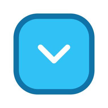 Down Arrow 1 'in görsel vektör grafik simgesi. Dolu Satır Biçimi Simgesi. Beyaz arkaplanda vektör çizimi izole edildi. Web sitesi veya uygulama tasarımı için mükemmel.