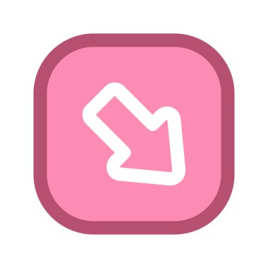 Sağ Alt Ok 1 'in resimleme vektör grafik simgesi. Dolu Satır Biçimi Simgesi. Beyaz arkaplanda vektör çizimi izole edildi. Web sitesi veya uygulama tasarımı için mükemmel.