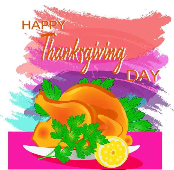 Heureux Thanksgiving Délicieuse Dinde Cuite Four Graphismes Vectoriels