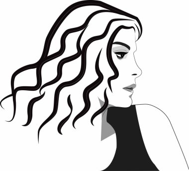 Model için güzel kadın profil görünümü portresi