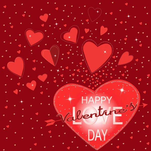День Святого Валентина Продається Заднім Планом Романтична Композиція Серцями Візуальне — стоковий вектор