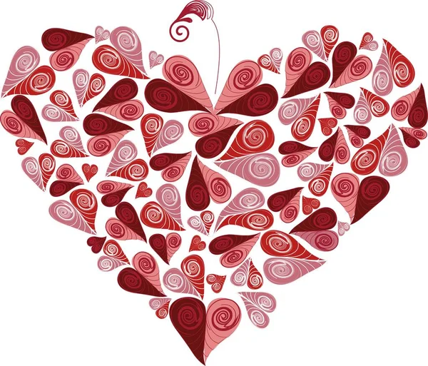 Schöne Herzschablone Aus Quilling Elementen Für Den Valentinstag Für Webdesign — Stockvektor