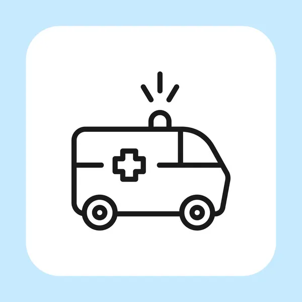 Ambulance Icon Vector Outline Style Isolated White Background Vector Illustration — Stock Vector