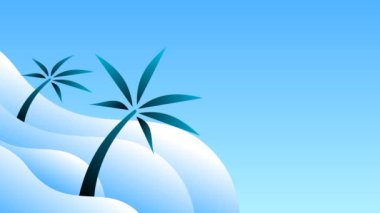 The view above the clouds with flat style