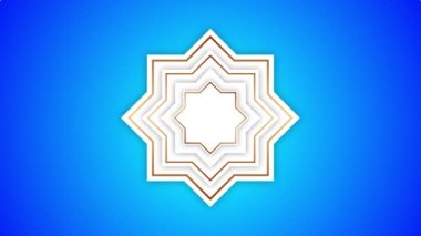Islamic decoration rotating on a blue background
