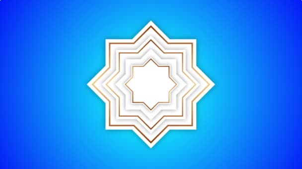 Islamic Decoration Rotating Blue Background — стокове відео