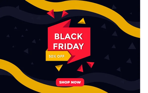 Black Friday Banner Sale Offer Vector Template — Stock Vector