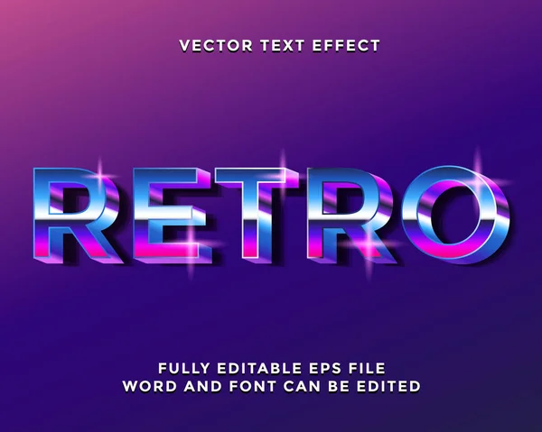 Effet Texte Vectoriel Violet Métallique Rétro — Image vectorielle