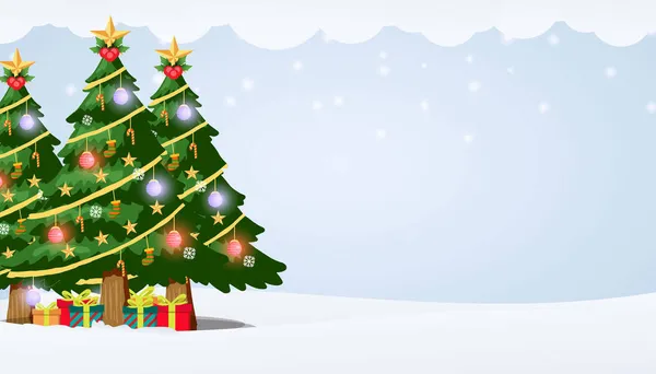 Fundo Natal Com Árvore Natal Espaço Cópia — Vetor de Stock