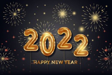 gerçekçi yeni yıl 2022 havai fişeklerle