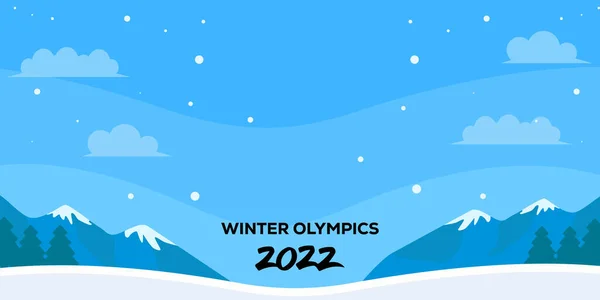 Jogos Olímpicos Inverno 2022 Com Fundo Temporada Inverno Ilustração Design — Vetor de Stock