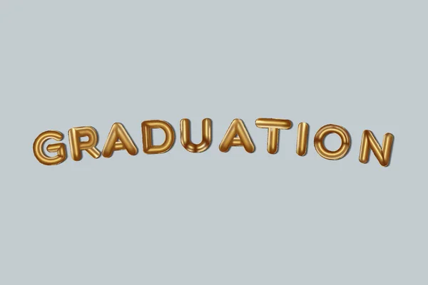 Graduation Written Golden Foil Balloons Graduation Lettering Gold Balloons Graduation — Stock Vector