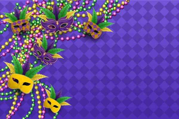 Fondo Mardi Gras Con Espacio Copia Ilustración Diseño Vectorial — Vector de stock