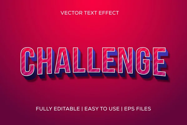 Desafio Efeito Texto Vetorial Totalmente Editável Fácil Usar — Vetor de Stock