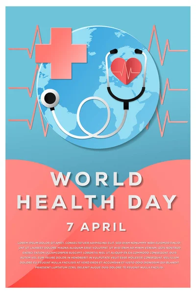 Affiche Journée Mondiale Santé Conception Bannière Illustration Conception Vectorielle Modèle — Image vectorielle