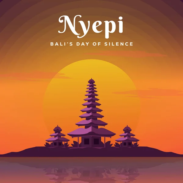 Nyepi illüstrasyon selamı. Bali 'nin Sessizlik Tasarımı Günü