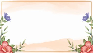 Çerçeveli çiçekli suluboya arka plan