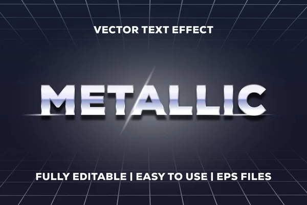 Effet Texte Vectoriel Métallique Entièrement Modifiable — Image vectorielle