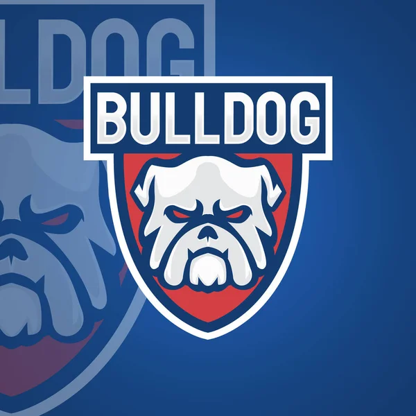 Bulldog Maskotu Esport Oyun Logosu — Stok Vektör