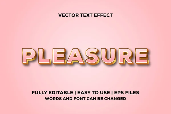 Plaisir Effet Texte Entièrement Modifiable — Image vectorielle