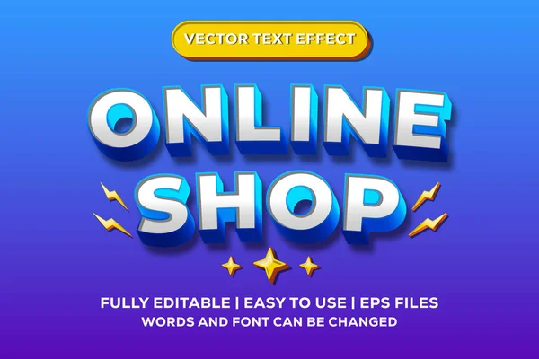 Loja Online Efeito Texto Vetorial Totalmente Editável — Vetor de Stock