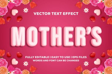 Annenin vektör metin efekti tamamen düzenlenebilir