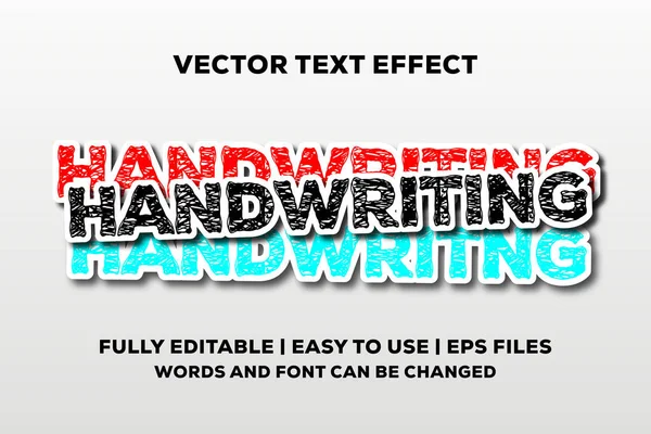 Escritura Mano Efecto Texto Vectorial Totalmente Editable — Vector de stock