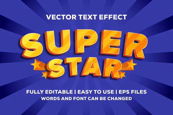 Super Efeito Texto Vector Estrela Totalmente Editável — Vetor de Stock