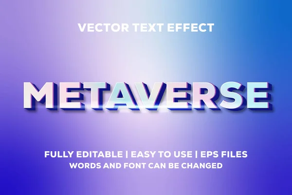 Metaverse Effet Texte Vectoriel Entièrement Modifiable — Image vectorielle