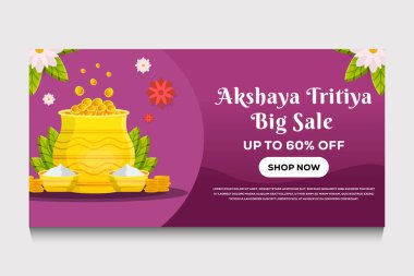 akshaya tritiya illüstrasyon yatay büyük satış afişi