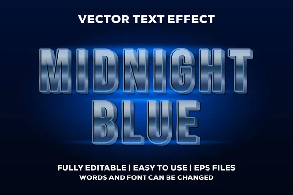 Efeito Texto Vetor Azul Meia Noite — Vetor de Stock