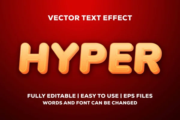 Efeito Texto Hiper Vetor Totalmente Editável — Vetor de Stock
