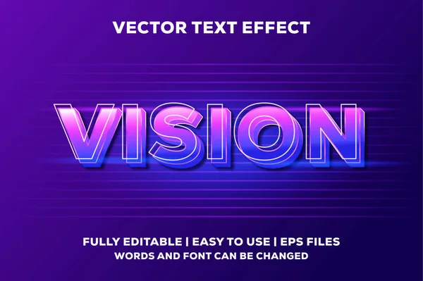 Effet Texte Vectoriel Vision Entièrement Modifiable — Image vectorielle