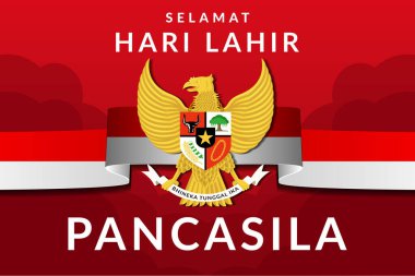 Selamat hari lahir pancasila - Pancasila Günü illüstrasyon geçmişi