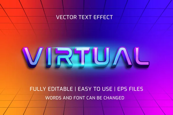 Effet Texte Modifiable Virtuel Coloré — Image vectorielle