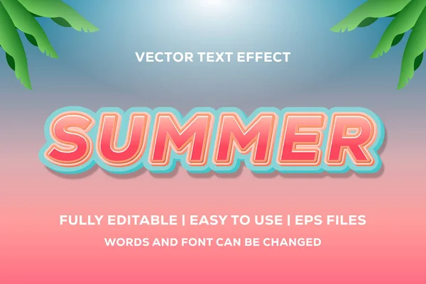 Efeito Texto Verão Totalmente Editável — Vetor de Stock