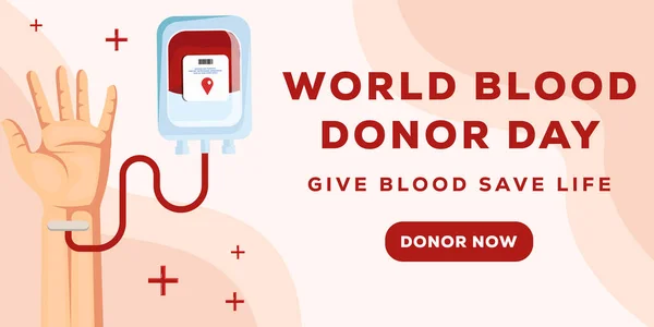 横幅世界献血日 — 图库矢量图片