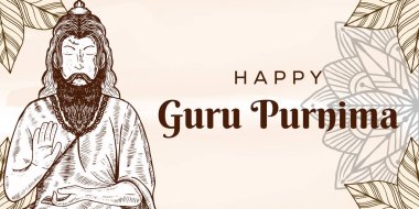el çizimi mutlu guru purnima arkaplan çizimi