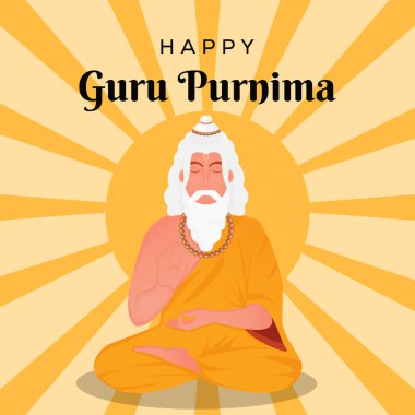düz guru purnima çizim tasarımı