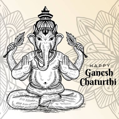 Mutlu Ganesh Chaturthi festivali tebrik kartı.