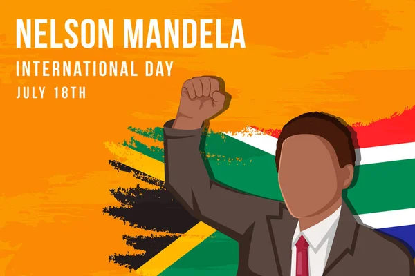 Nelson Mandela International Day July Background Illustration — Stock Vector