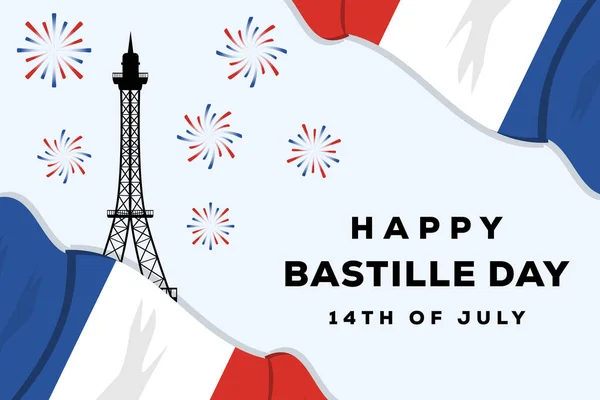 Plat Heureux Bastille Jour Fond Illustration — Image vectorielle