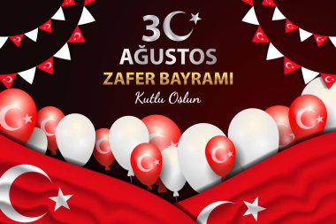 Türk bayrağıyla 30 Agustos Zafer Bayram resmi için gerçekçi arkaplan