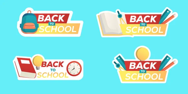 Gradient Back School Sticker Collection — Image vectorielle