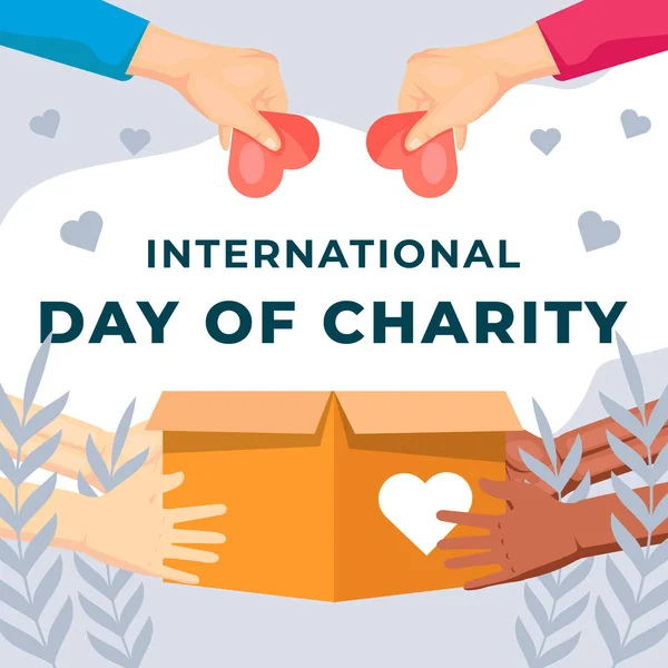 flat design international day of charity concept illustration